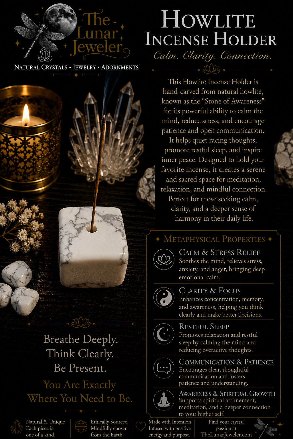 Crystal Incense Holders – Natural Gemstone Incense Burners