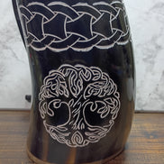 Viking Chieftain Mugs – Handcrafted Natural Ox Horn Drinking Mugs | 18–25 oz