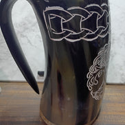 Viking Chieftain Mugs – Handcrafted Natural Ox Horn Drinking Mugs | 18–25 oz