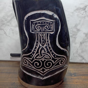 Viking Chieftain Mugs – Handcrafted Natural Ox Horn Drinking Mugs | 18–25 oz