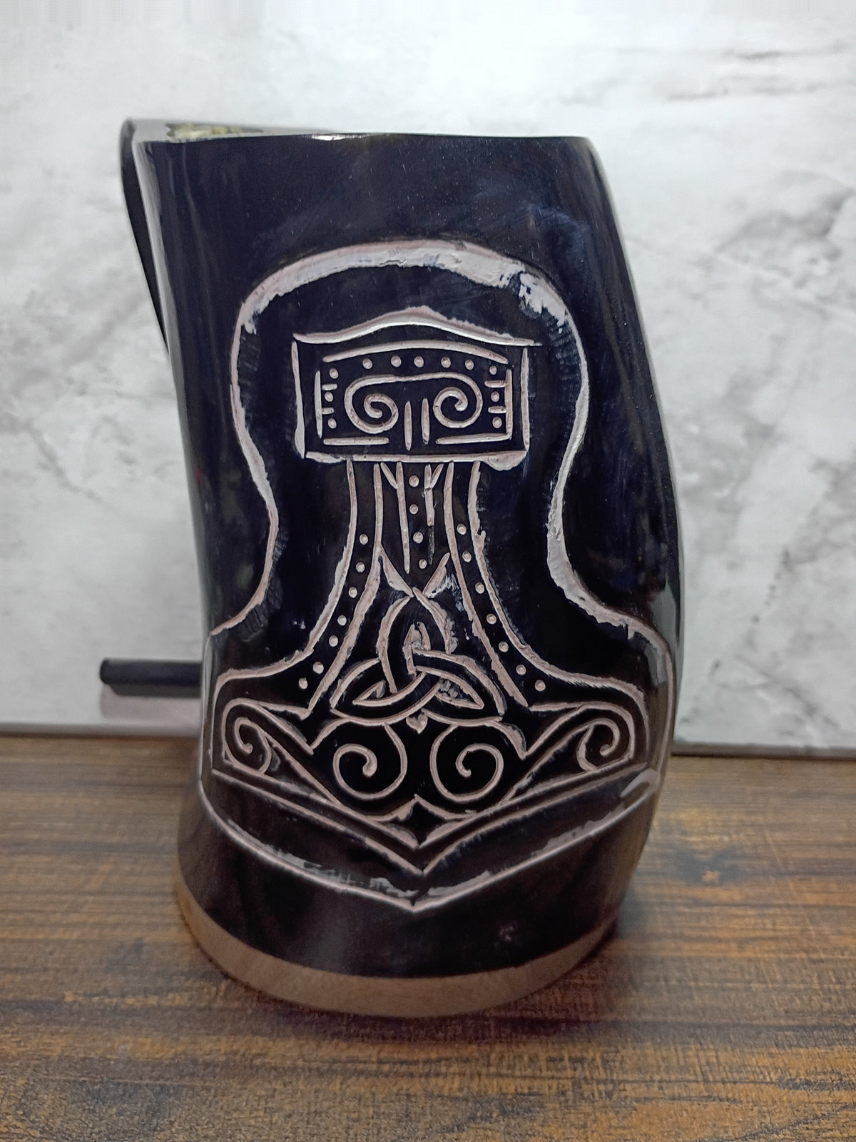 Viking Chieftain Mugs – Handcrafted Natural Ox Horn Drinking Mugs | 18–25 oz