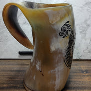 Viking Chieftain Mugs – Handcrafted Natural Ox Horn Drinking Mugs | 18–25 oz
