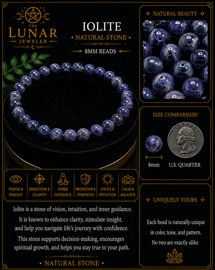 Iolite Bracelet – 7.5" Elastic Bracelet
