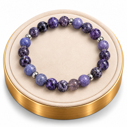 Iolite & Tanzanite Bracelet – 7.5" Elastic Bracelet