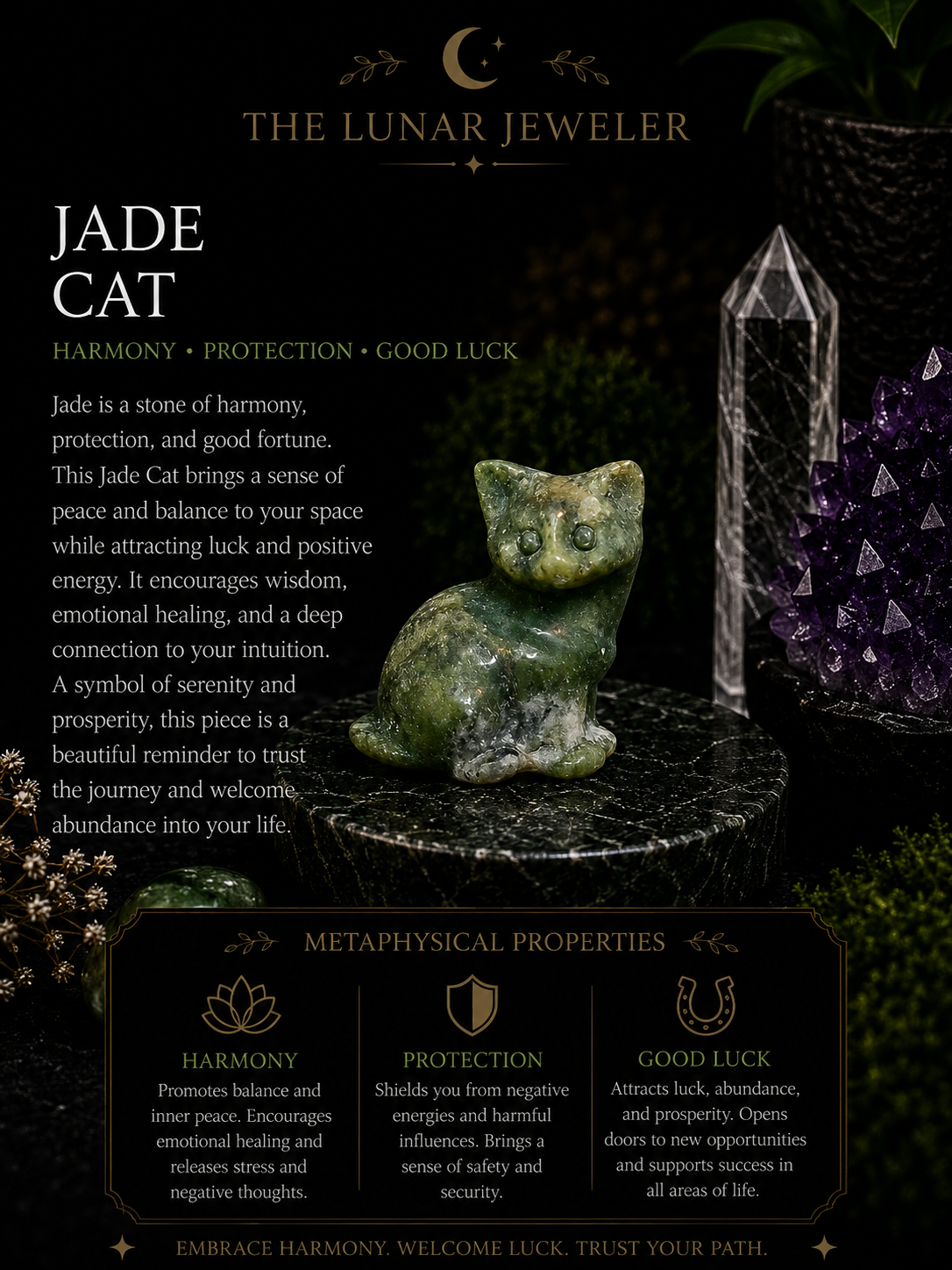 Hand-Carved Crystal Cats – Natural Gemstone Cat Carvings