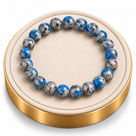 K2 Raindrop Azurite Bracelet – 7.5" Elastic Bracelet