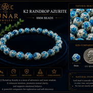 K2 Raindrop Azurite Bracelet – 7.5