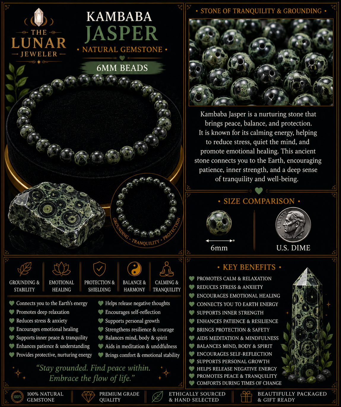 Kambaba Jasper Bracelet – 7.5