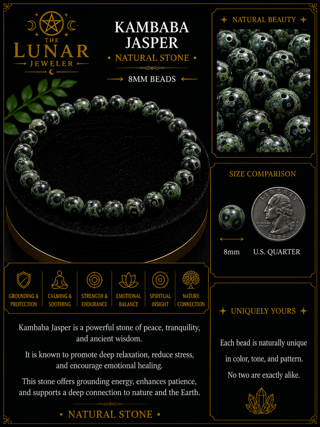 Kambaba Jasper Bracelet – 7.5