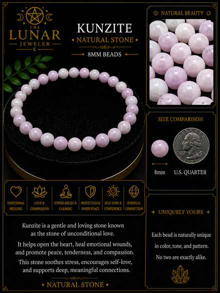 Kunzite Bracelet – 7.5" Elastic Bracelet