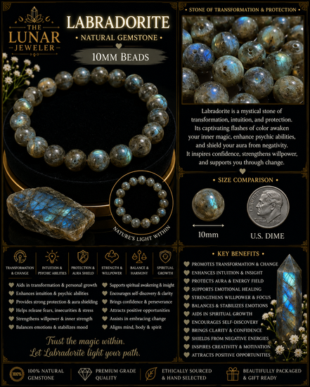 Labradorite Bracelet – 7.5" Elastic Bracelet