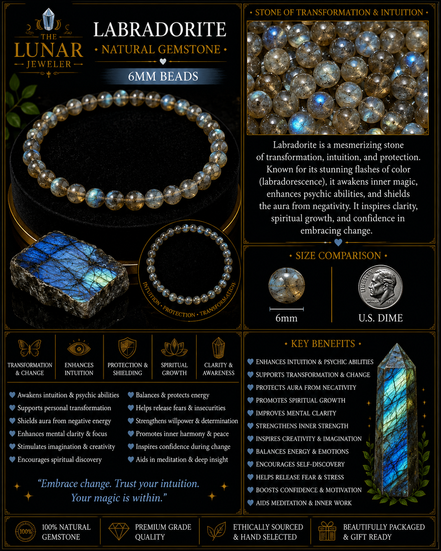 Labradorite Bracelet – 7.5" Elastic Bracelet