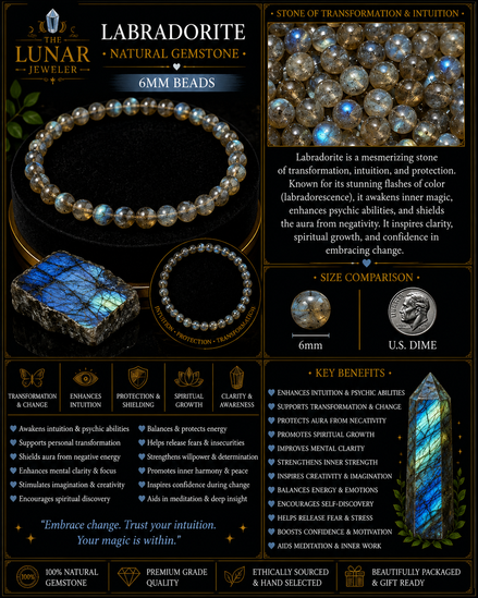 Labradorite Bracelet – 7.5" Elastic Bracelet