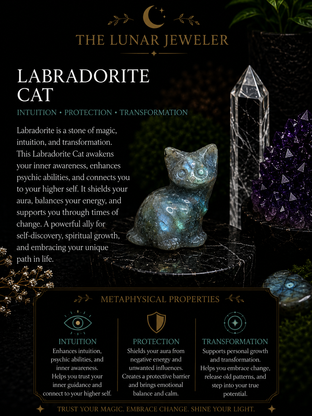 Hand-Carved Crystal Cats – Natural Gemstone Cat Carvings