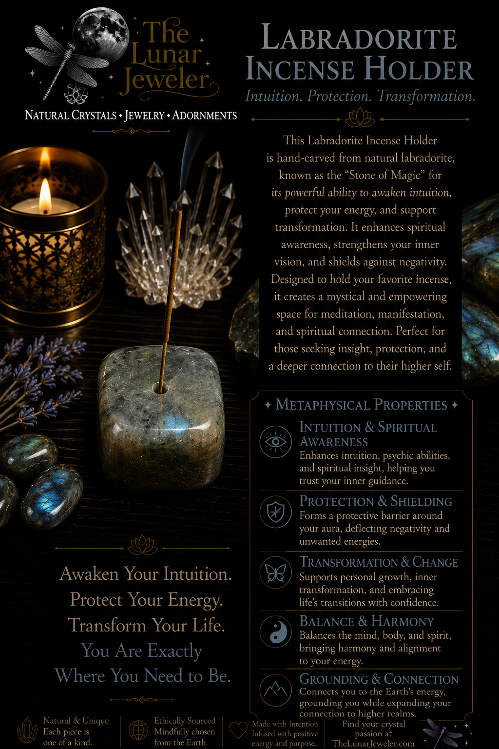 Crystal Incense Holders – Natural Gemstone Incense Burners