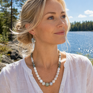 Labradorite & Moonstone Beaded Necklace – 22