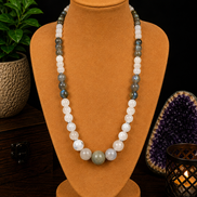 Labradorite & Moonstone Beaded Necklace – 22