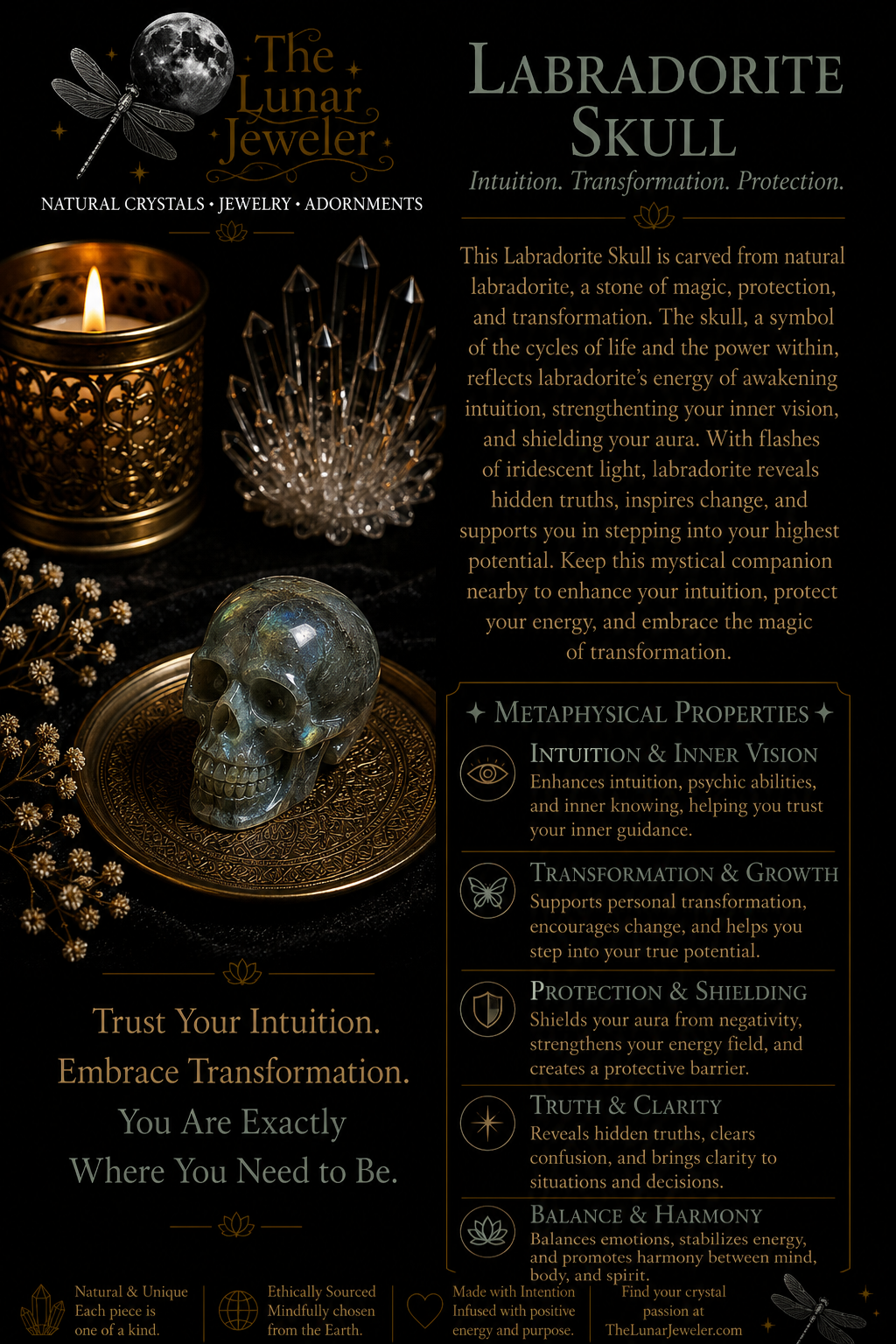 Crystal Skull Carving – Hand-Carved Natural Gemstone Skull