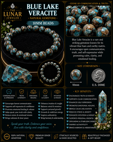 Lake Blue Variscite Bracelet – 7.5" Elastic Stretch Bracelet