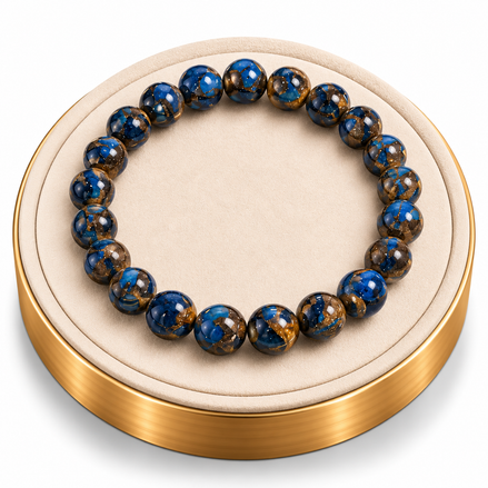 Lake Blue Variscite Bracelet – 7.5" Elastic Stretch Bracelet