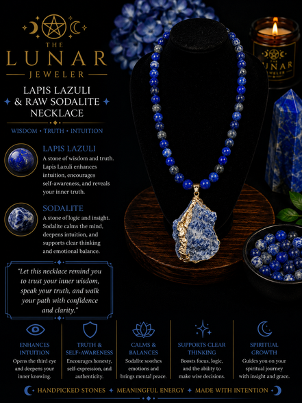 Lapis Lazuli Beaded Necklace – 22" Steel Wire Necklace