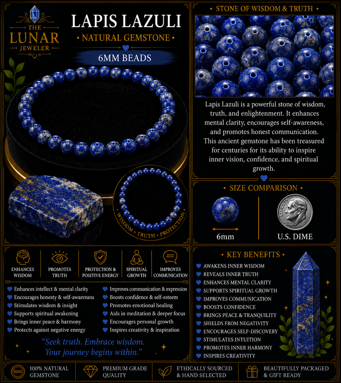 Lapis Lazuli Bracelet – 7.5