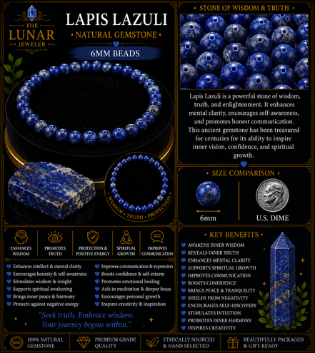Lapis Lazuli Bracelet – 7.5" Elastic Bracelet