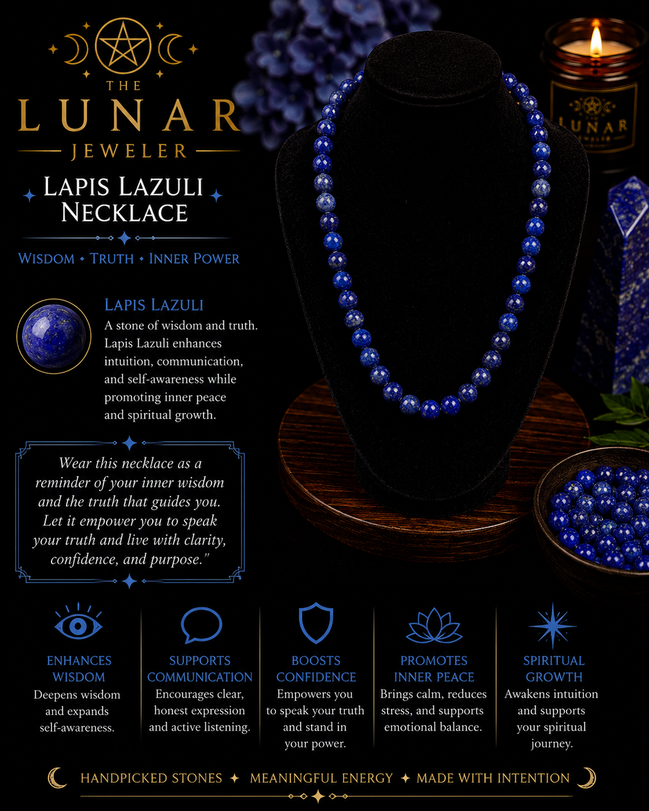 Lapis Lazuli Beaded Necklace – 22" Steel Wire Necklace