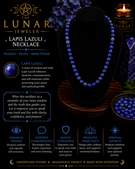 Lapis Lazuli Beaded Necklace – 22" Steel Wire Necklace
