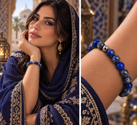 Lapis Lazuli Bracelet – 7.5" Elastic Bracelet