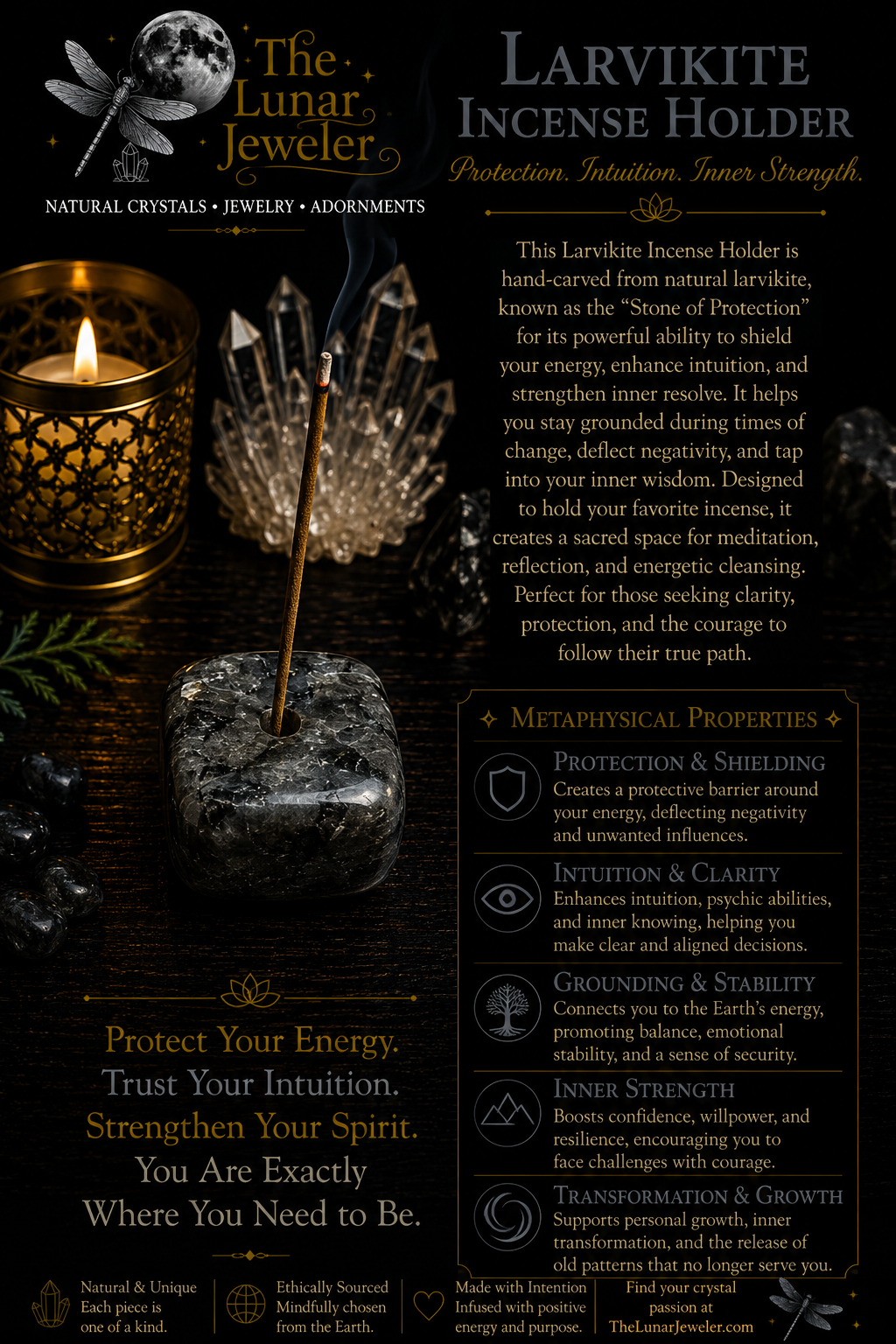 Crystal Incense Holders – Natural Gemstone Incense Burners