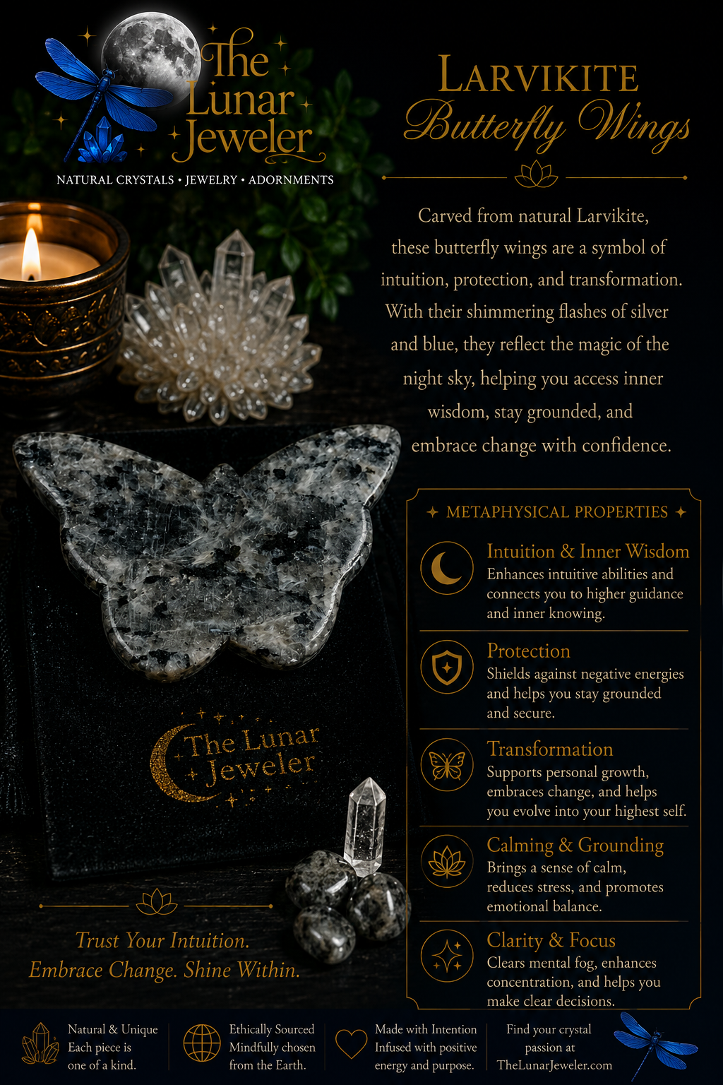 Hand-Carved Butterfly Wings – Natural Crystal & Gemstone Wing Carvings