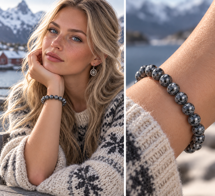 Larvikite Bracelet – 7.5" Elastic Bracelet