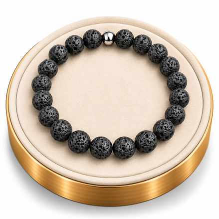 Lava Stone Bracelet – 7.5" Elastic Bracelet
