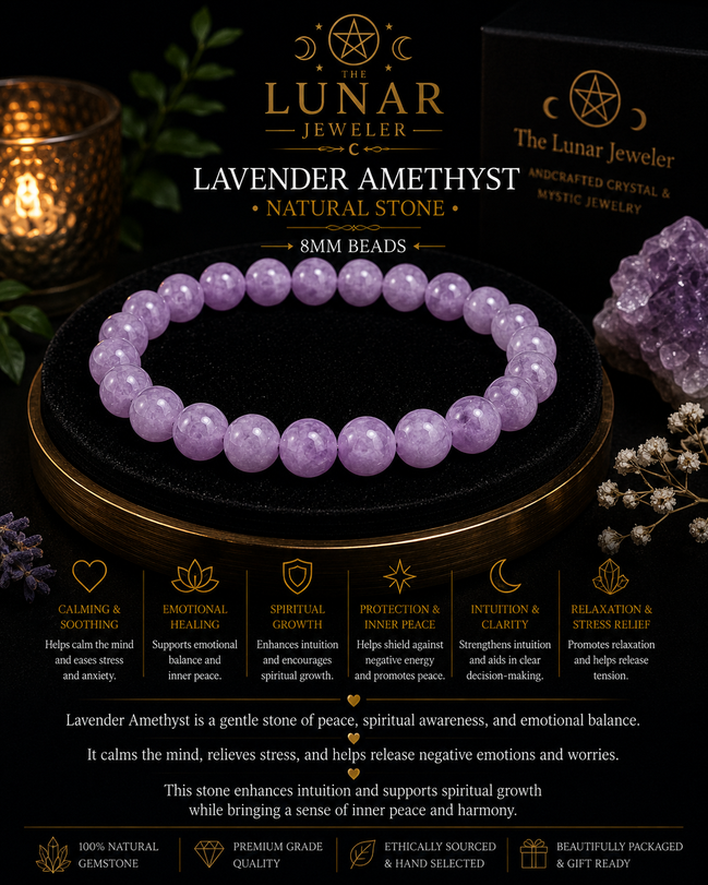Lavender Amethyst Bracelet – 7.5" Elastic Bracelet