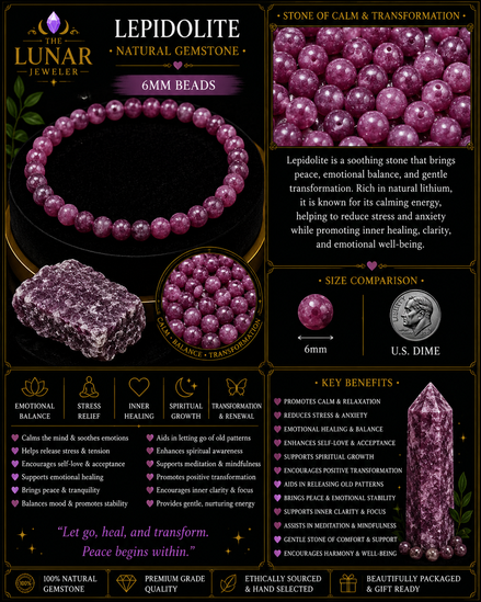 Lepidolite Bracelet – 7.5" Elastic Bracelet