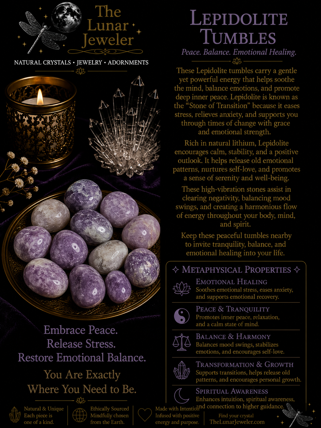 Natural Tumbled Crystals & Stones – Genuine Polished Gemstones