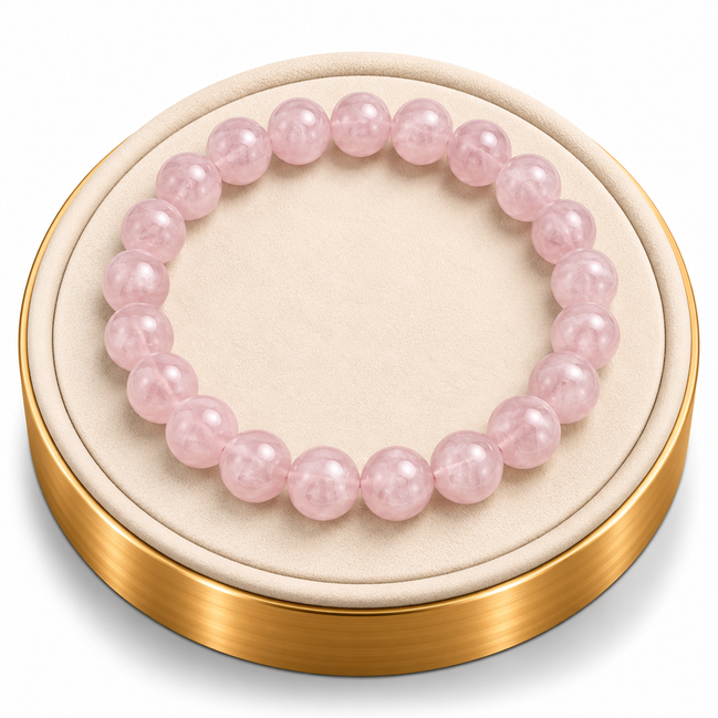 Madagascar Rose Quartz Bracelet – 7.5" Elastic Bracelet