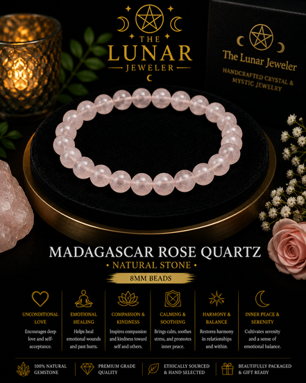 Madagascar Rose Quartz Bracelet – 7.5" Elastic Bracelet