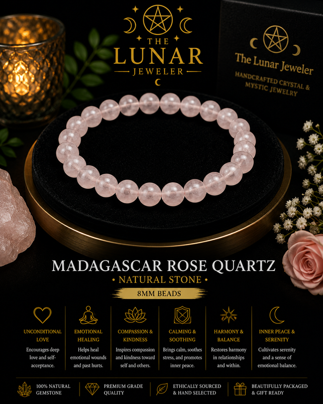 Madagascar Rose Quartz Bracelet – 7.5" Elastic Bracelet