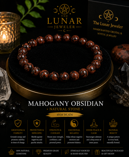 Mahogany Obsidian Bracelet – 7.5" Elastic Bracelet