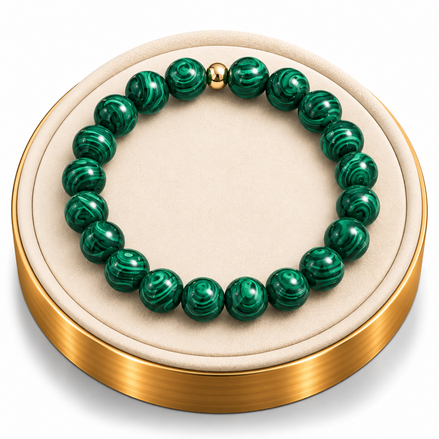 Malachite Bracelet – 7.5" Elastic Bracelet