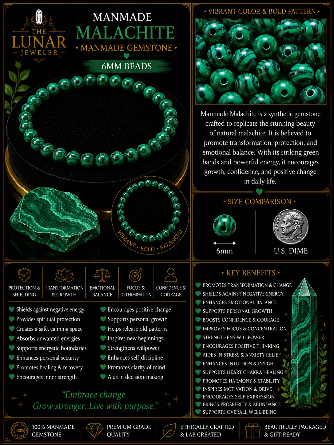 Malachite Bracelet – 7.5