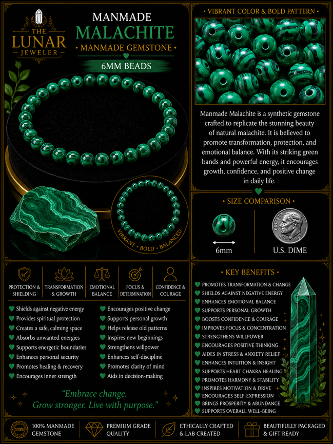 Malachite Bracelet – 7.5" Elastic Bracelet