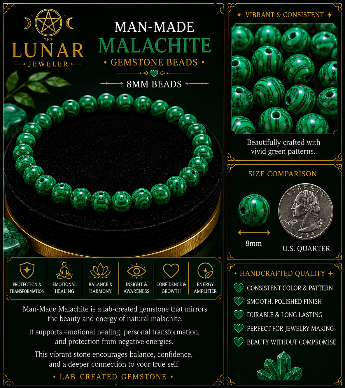 Malachite Bracelet – 7.5