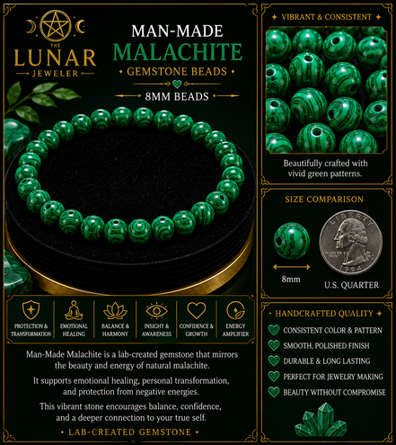Malachite Bracelet – 7.5" Elastic Bracelet
