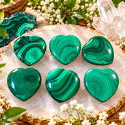 Malachite Heart Carving | Natural Crystal Heart