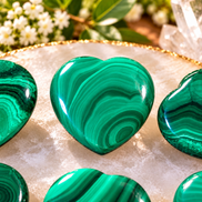 Malachite Heart Carving | Natural Crystal Heart