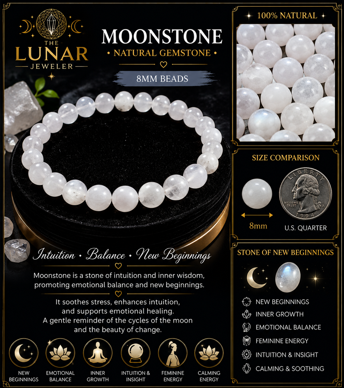 Moonstone Bracelet – 7.5