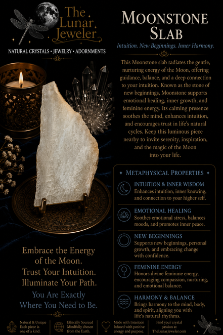 Genuine Moonstone Slab – Natural Polished Moonstone Display Piece